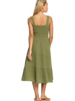 Roxy Jurken*Honeymoon Avenue - Halflange Jurk Voor Dames Loden Green