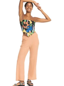 Roxy T-Shirts & Tops*Iconic Place - Korte Strappy Top Voor Dames Anthracite Flower Jammin