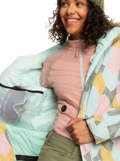 Roxy Snow-Jassen*Jet Ski 2022 - Geisoleerd Snowjack Voor Dames Deep Lichen Green La Palmeraie