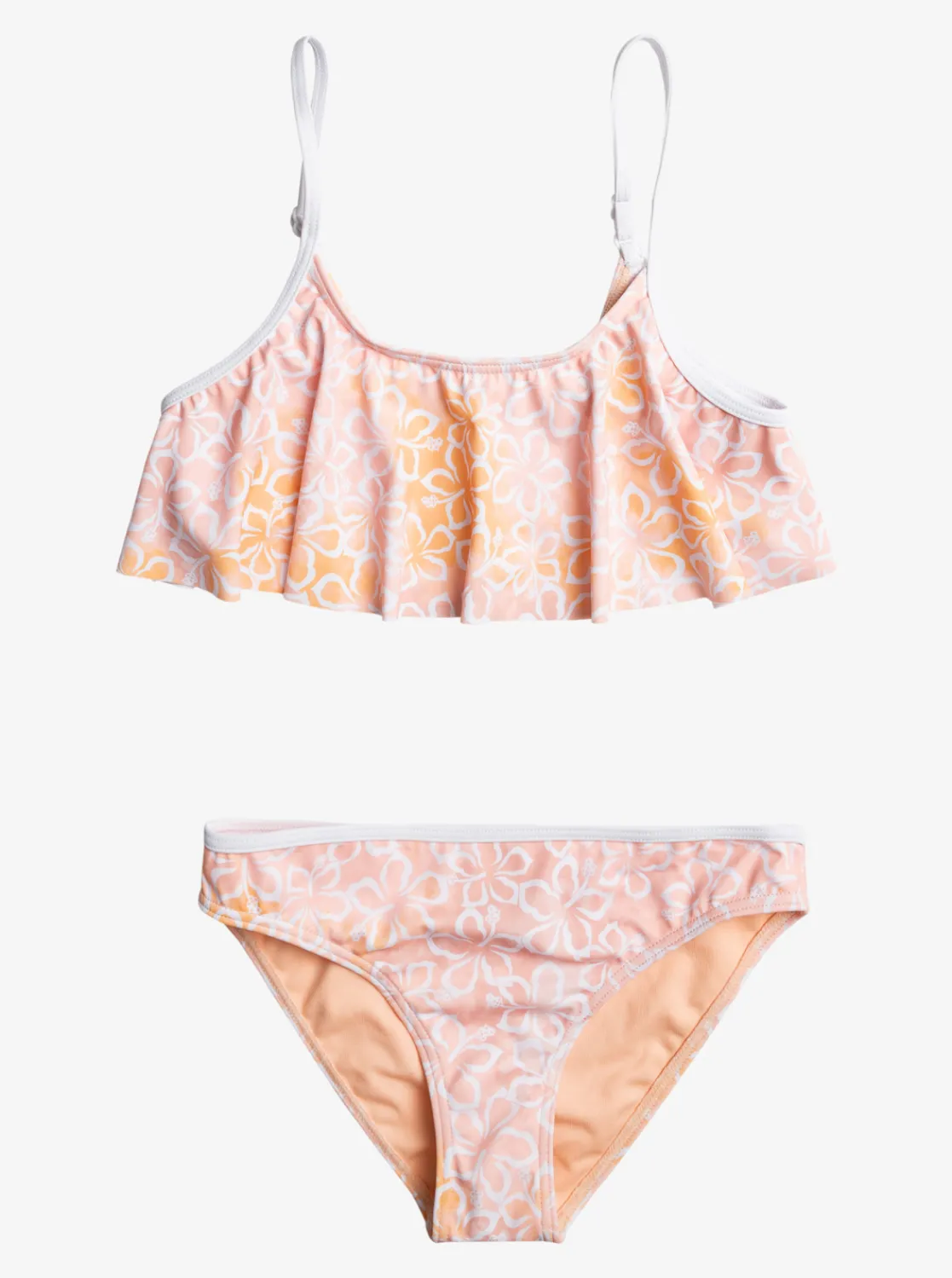 Roxy Swim*Joyful Ride - Zwierige Bikiniset Voor Meisjes 7-16 Flax Hibiscus Heat