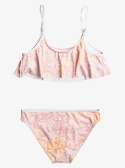 Roxy Swim*Joyful Ride - Zwierige Bikiniset Voor Meisjes 7-16 Flax Hibiscus Heat