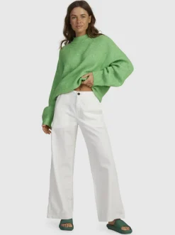 Roxy Truien & Cardigans*Little Dume - Oversized Trui Voor Dames Green Dream