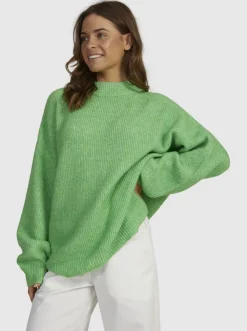Roxy Truien & Cardigans*Little Dume - Oversized Trui Voor Dames Green Dream
