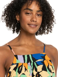 Roxy T-Shirts & Tops*Magic Happens - Strappy Top Voor Dames Anthracite Flower Jammin