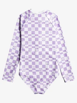 Roxy Surf*Magical Waves - Eendelige Rashguard Met Lange Mouw Voor Meisjes 6-16 Purple Rose Flower Box