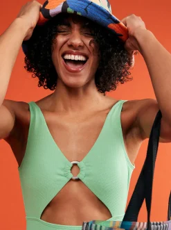 Roxy Hoeden & Petten*Mango Passion - Bucket Hoed Voor Dames Anthracite Flower Jammin