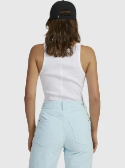 Roxy T-Shirts & Tops*Match Back - Ribgebreide Top Voor Dames Bright White