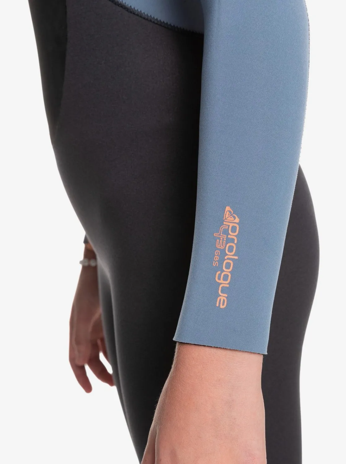 Roxy Surf*4/3Mm Prologue - Wetsuit Met Een Achterrits Voor Meisjes 8-16 Cloud Blk/Powderdgrey/Sunglow