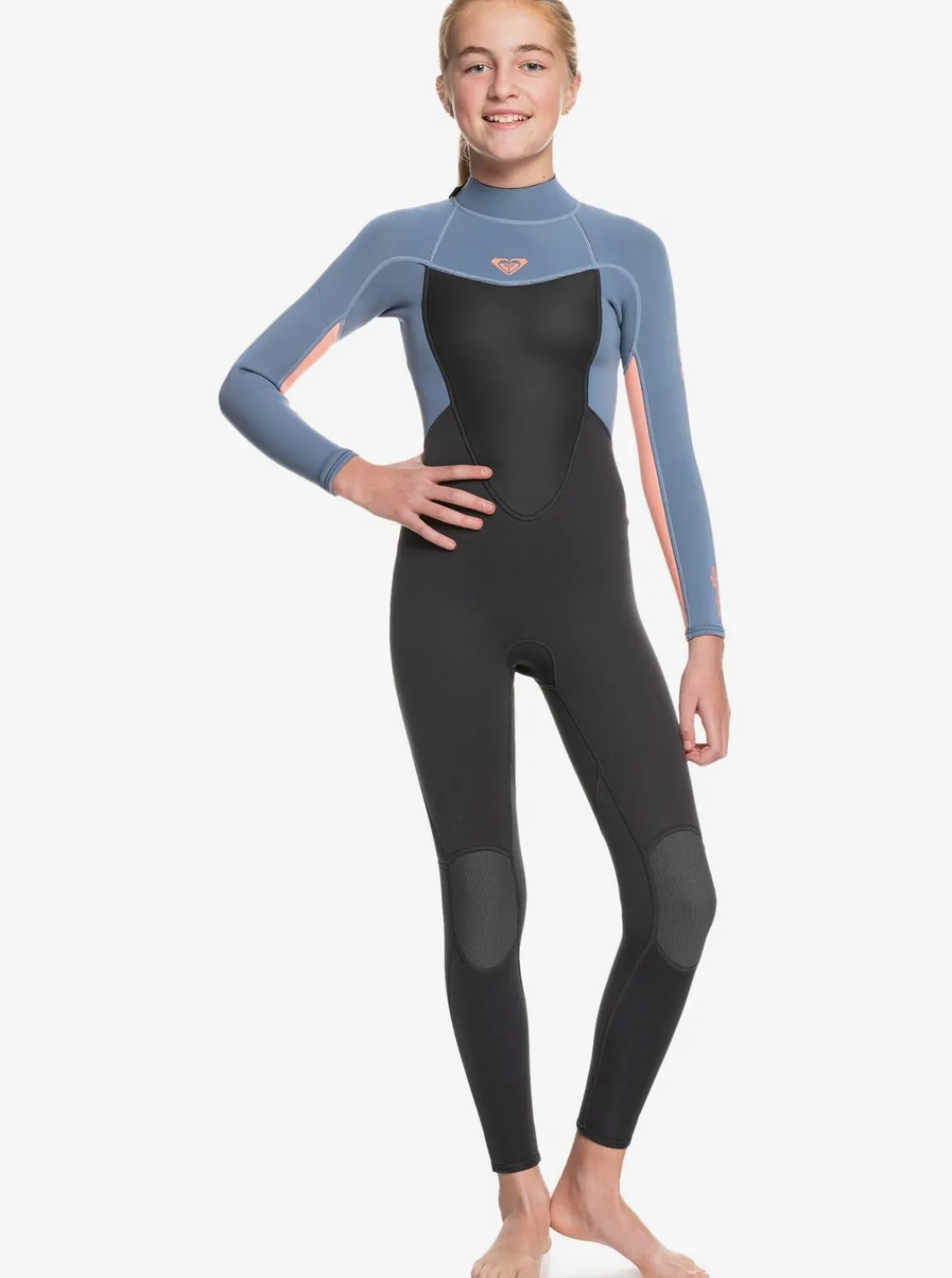 Roxy Surf*3/2Mm Prologue - Wetsuit Met Een Achterrits Voor Meisjes 8-16 Cloud Blk/Powderdgrey/Sunglow