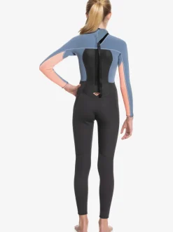 Roxy Surf*3/2Mm Prologue - Wetsuit Met Een Achterrits Voor Meisjes 8-16 Cloud Blk/Powderdgrey/Sunglow