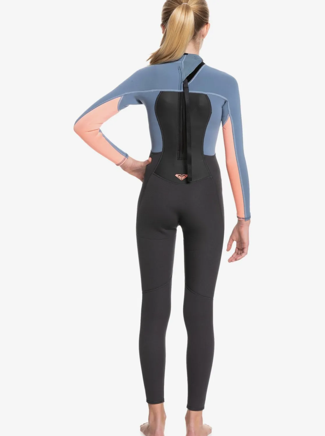 Roxy Surf*3/2Mm Prologue - Wetsuit Met Een Achterrits Voor Meisjes 8-16 Cloud Blk/Powderdgrey/Sunglow