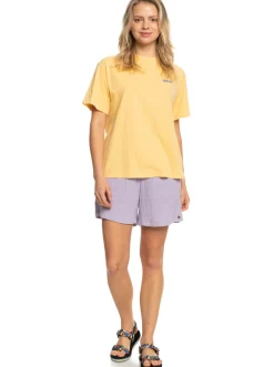 Roxy T-Shirts & Tops*Moonlight Sunset - Oversized Boyfriend T-Shirt Voor Dames Flax