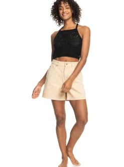 Roxy Shorts*Morning Splendour - Denim Short Voor Dames Tapioca