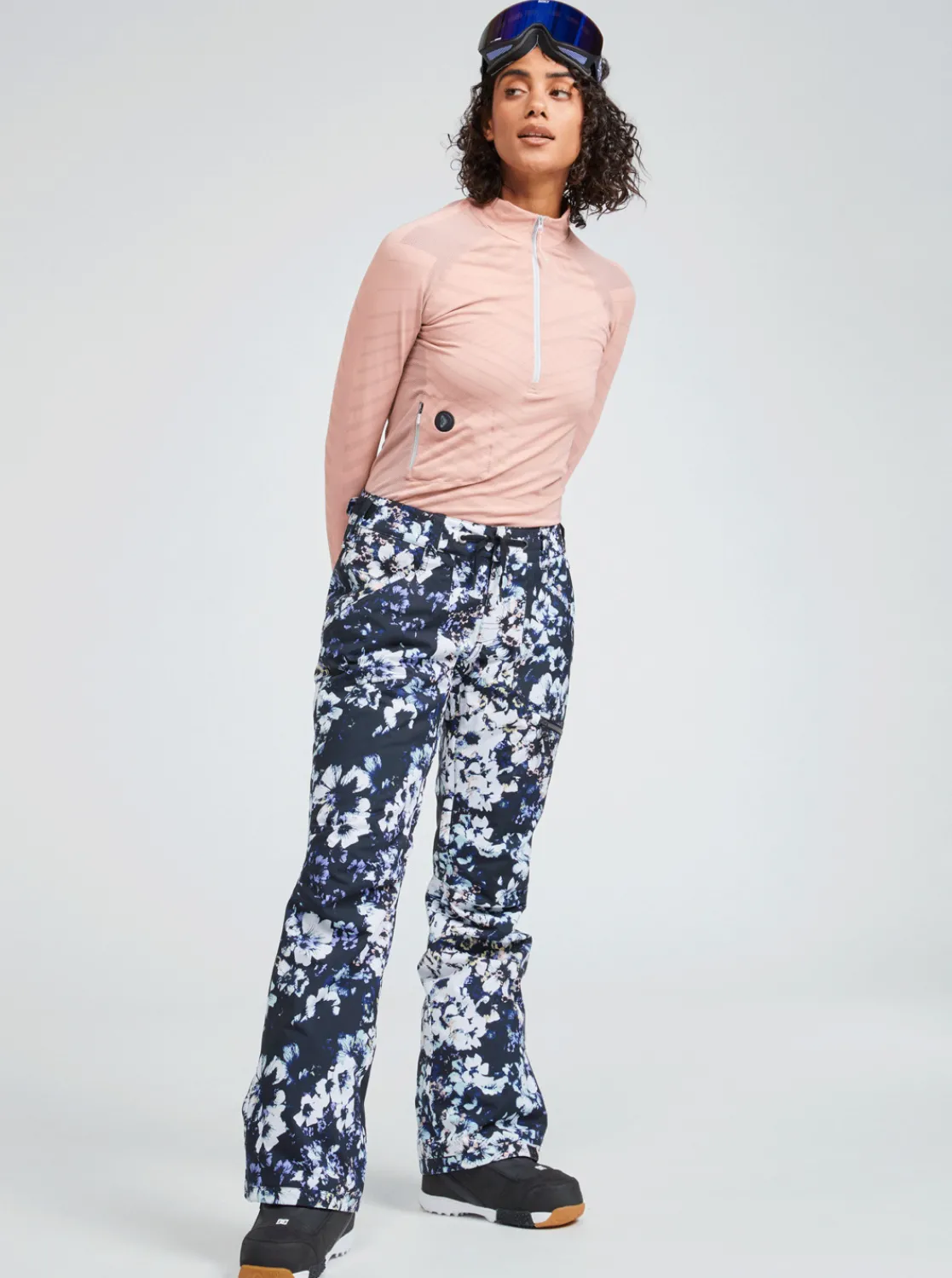 Roxy Snow-Broeken*Nadia Printed 2022 - Geisoleerde Snowbroek Voor Dames True Black Black Flowers