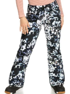 Roxy Snow-Broeken*Nadia Printed 2022 - Geisoleerde Snowbroek Voor Dames True Black Black Flowers