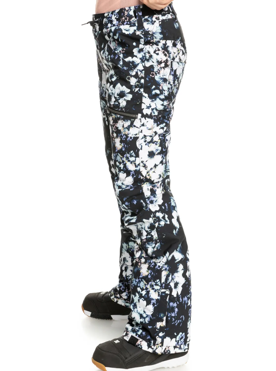 Roxy Snow-Broeken*Nadia Printed 2022 - Geisoleerde Snowbroek Voor Dames True Black Black Flowers