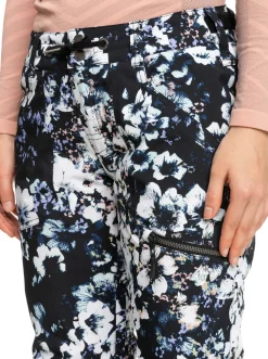 Roxy Snow-Broeken*Nadia Printed 2022 - Geisoleerde Snowbroek Voor Dames True Black Black Flowers