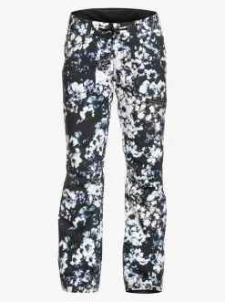 Roxy Snow-Broeken*Nadia Printed 2022 - Geisoleerde Snowbroek Voor Dames True Black Black Flowers