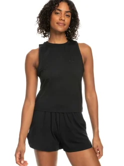Roxy T-Shirts & Tops*Naturally Active - Korte Sportieve Top Voor Dames Anthracite