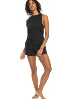 Roxy T-Shirts & Tops*Naturally Active - Korte Sportieve Top Voor Dames Anthracite