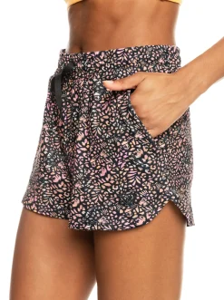 Roxy Shorts*Naturally Active - Sportshort Voor Dames Anthracite Animal Dust