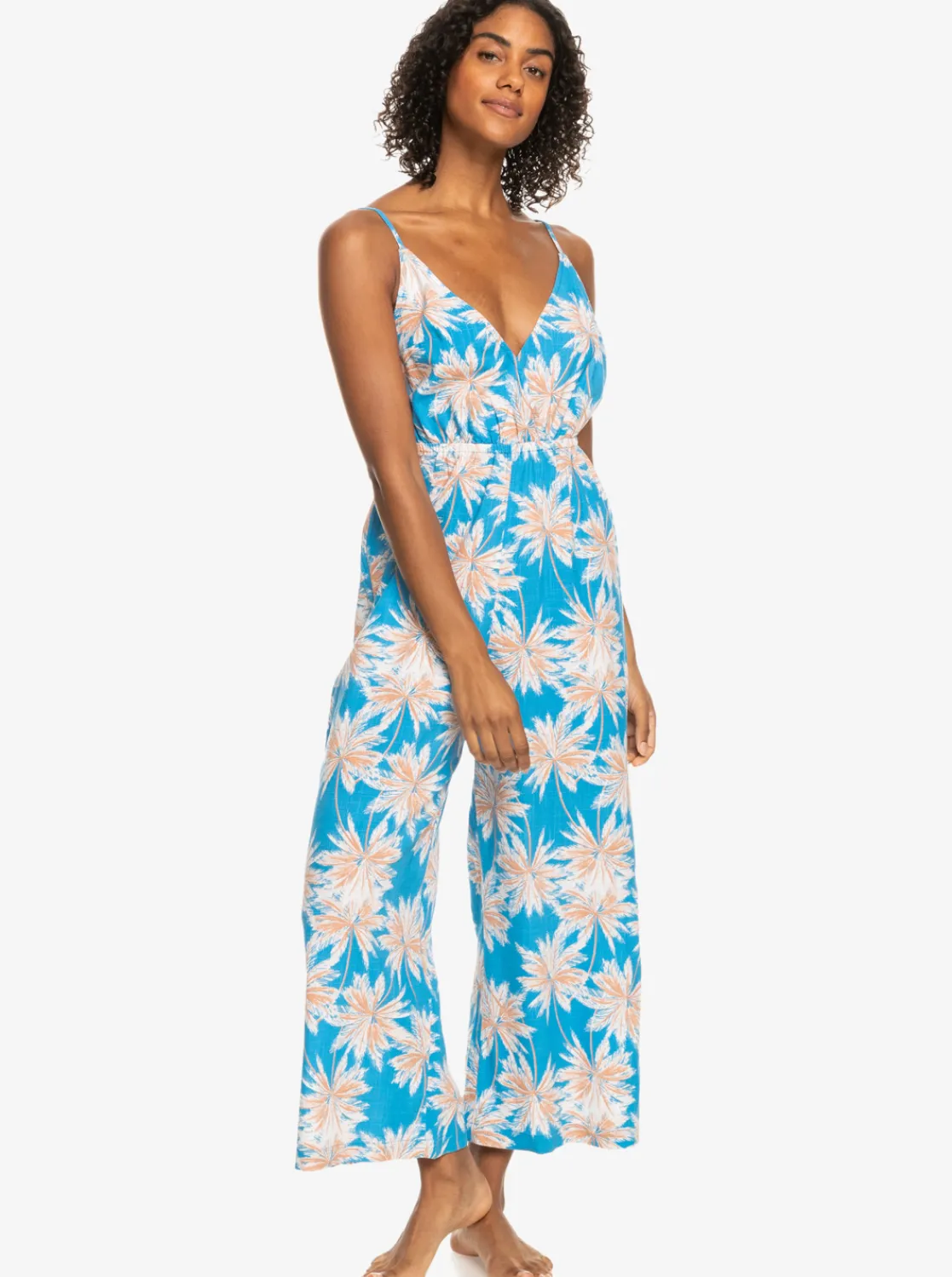 Roxy Badkleding*Never Ending Summer - Strappy Jumpsuit Voor Dames Azure Blue Palm Island