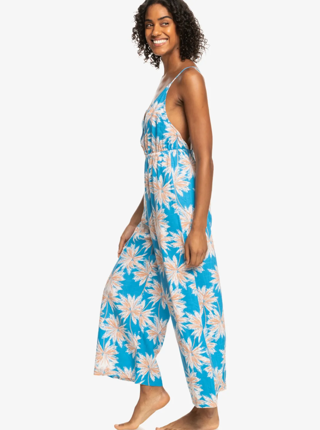 Roxy Badkleding*Never Ending Summer - Strappy Jumpsuit Voor Dames Azure Blue Palm Island