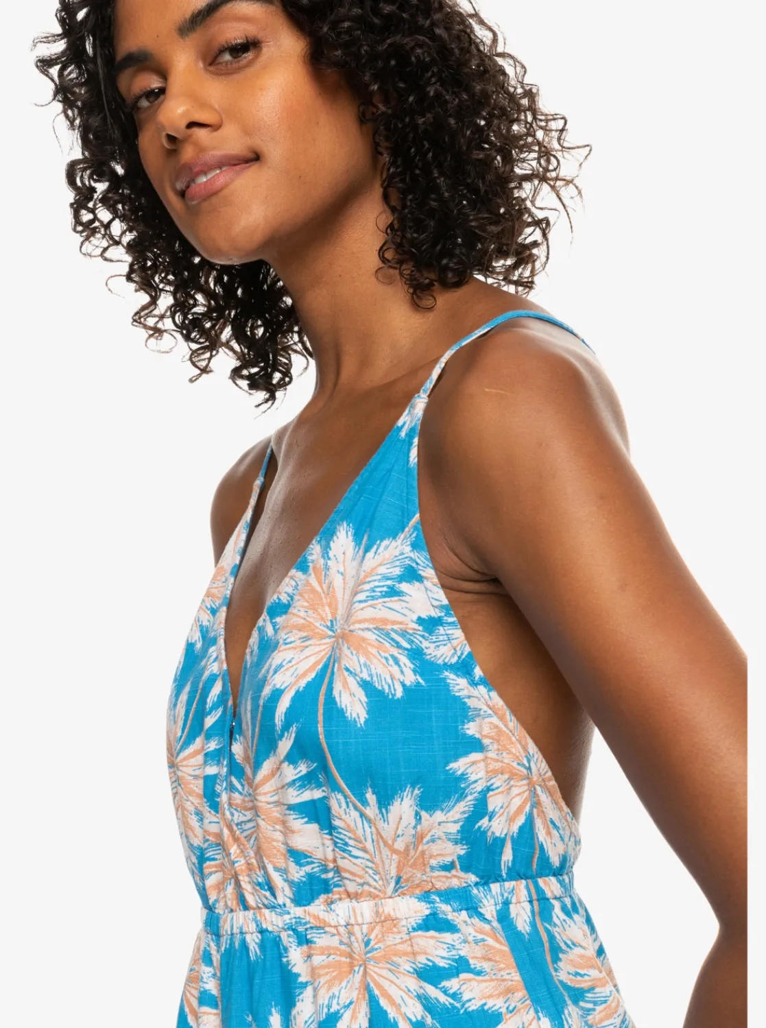 Roxy Badkleding*Never Ending Summer - Strappy Jumpsuit Voor Dames Azure Blue Palm Island