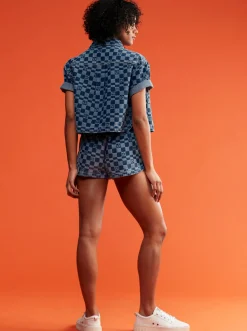 Roxy Shorts*New Impossible Printed - Denim Short Voor Dames Mood Indigo Sol Power