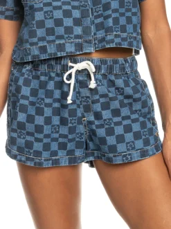 Roxy Shorts*New Impossible Printed - Denim Short Voor Dames Mood Indigo Sol Power