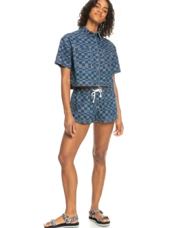 Roxy Shorts*New Impossible Printed - Denim Short Voor Dames Mood Indigo Sol Power