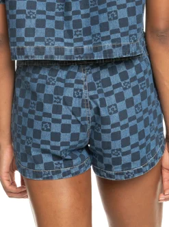 Roxy Shorts*New Impossible Printed - Denim Short Voor Dames Mood Indigo Sol Power