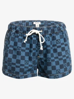 Roxy Shorts*New Impossible Printed - Denim Short Voor Dames Mood Indigo Sol Power