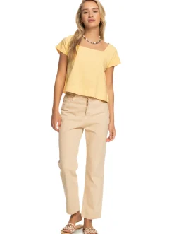 Roxy T-Shirts & Tops*Ocean Amor - Top Met Korte Mouwen Voor Dames Flax