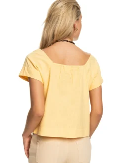 Roxy T-Shirts & Tops*Ocean Amor - Top Met Korte Mouwen Voor Dames Flax