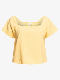 Roxy T-Shirts & Tops*Ocean Amor - Top Met Korte Mouwen Voor Dames Flax