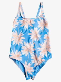 Roxy Swim*Ocean Treasure - Eendelig Badpak Voor Meisjes 7-16 Azure Blue Palm Island Rg