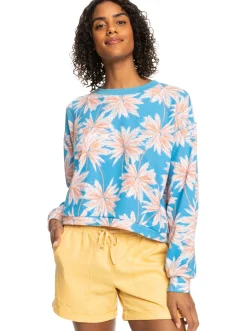 Roxy Sweatshirts & Hoodies*Off To The Beach - Sweater Voor Dames Azure Blue Palm Island