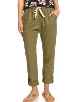 Roxy Broeken & Jeans*On The Seashore - Linnen Cargobroek Voor Dames Loden Green
