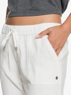 Roxy Broeken & Jeans*On The Seashore - Linnen Cargobroek Voor Dames Snow White