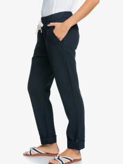 Roxy Broeken & Jeans*On The Seashore - Linnen Cargobroek Voor Dames Anthracite