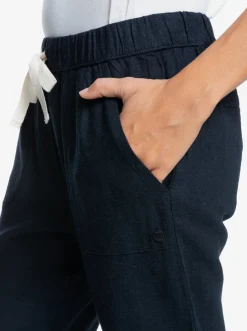 Roxy Broeken & Jeans*On The Seashore - Linnen Cargobroek Voor Dames Anthracite
