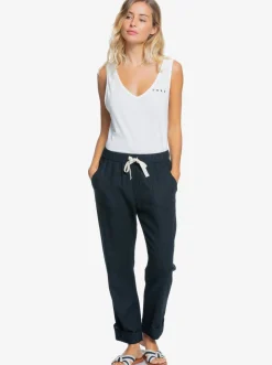 Roxy Broeken & Jeans*On The Seashore - Linnen Cargobroek Voor Dames Anthracite