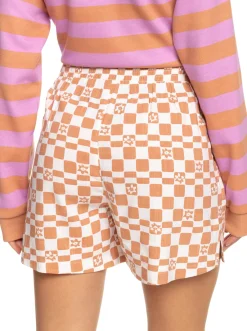 Roxy Shorts*Over The Sun Check - Lichte Short Voor Dames Snow White Sol Power