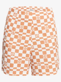 Roxy Shorts*Over The Sun Check - Lichte Short Voor Dames Snow White Sol Power