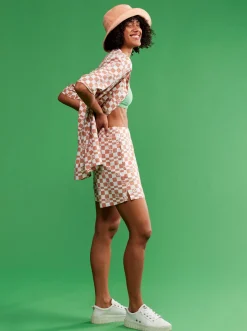 Roxy Shorts*Over The Sun Check - Lichte Short Voor Dames Snow White Sol Power