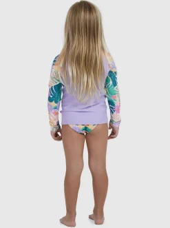 Roxy Surf*Paradisiac Island - Rash Vest Met Lange Mouw Voor Meisjes 2-7 Mint Tropical Trails