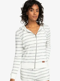 Roxy Sweatshirts & Hoodies*Perfect Wave - Hoodie Met Rits Voor Dames Snow White Horiz Will Stripes