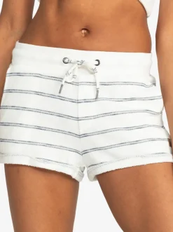 Roxy Shorts*Perfect Wave - Short Van Joggingstof Voor Dames Snow White Horiz Will Stripes