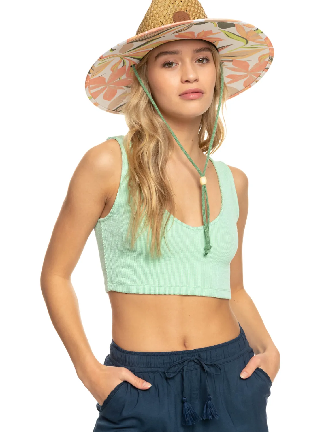Roxy Hoeden & Petten*Pina To My Colada Printed - Zonnehoed Voor Dames Bright White Subtly Salty Mult